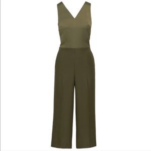 Banana Republic Green Twist Back Cropped Jumpsuit